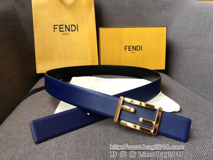 FENDI芬迪 實物拍攝 最新爆款 柔軟小牛皮皮帶 雙F標誌 BAGUETTE系列 時尚百搭款女款皮帶  xfp1299
